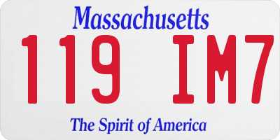 MA license plate 119IM7