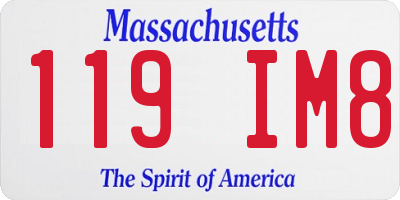 MA license plate 119IM8