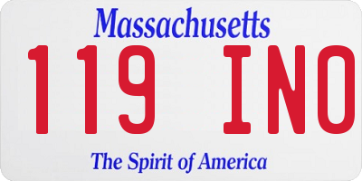 MA license plate 119IN0