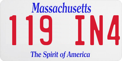 MA license plate 119IN4