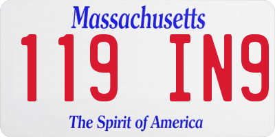 MA license plate 119IN9