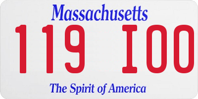 MA license plate 119IO0