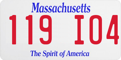 MA license plate 119IO4