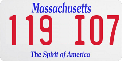 MA license plate 119IO7