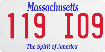 MA license plate 119IO9