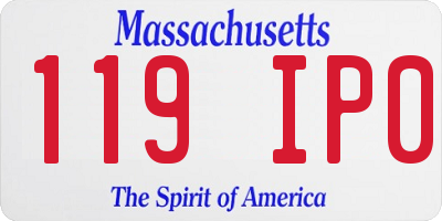 MA license plate 119IP0