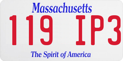 MA license plate 119IP3