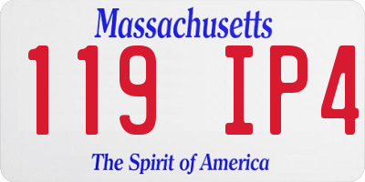 MA license plate 119IP4