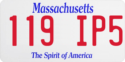 MA license plate 119IP5