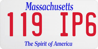 MA license plate 119IP6
