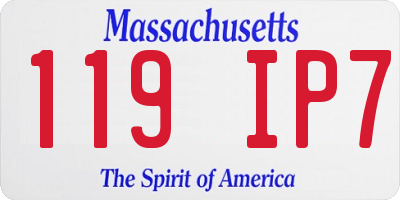 MA license plate 119IP7