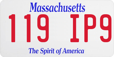 MA license plate 119IP9