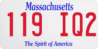 MA license plate 119IQ2