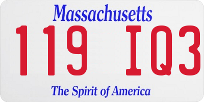 MA license plate 119IQ3