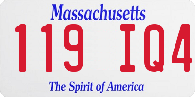 MA license plate 119IQ4