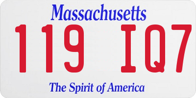 MA license plate 119IQ7