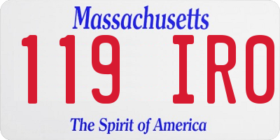 MA license plate 119IR0