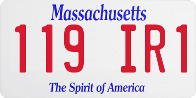 MA license plate 119IR1