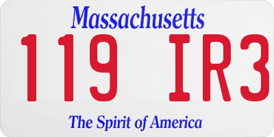 MA license plate 119IR3