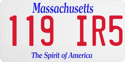 MA license plate 119IR5