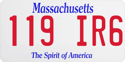 MA license plate 119IR6