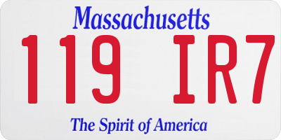 MA license plate 119IR7