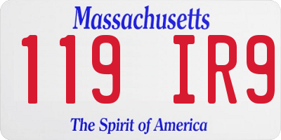 MA license plate 119IR9