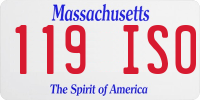 MA license plate 119IS0