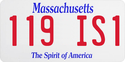 MA license plate 119IS1