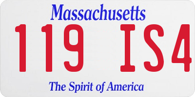 MA license plate 119IS4