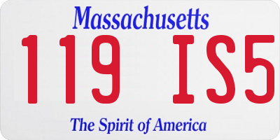 MA license plate 119IS5