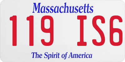 MA license plate 119IS6