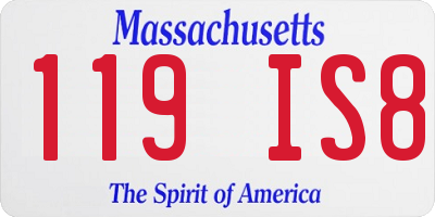 MA license plate 119IS8