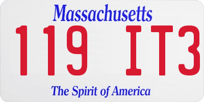 MA license plate 119IT3