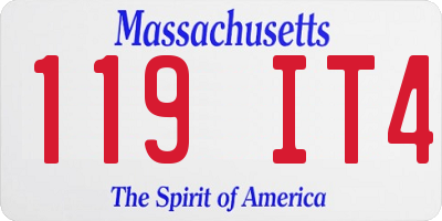 MA license plate 119IT4