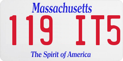 MA license plate 119IT5