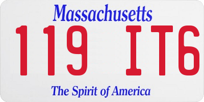 MA license plate 119IT6