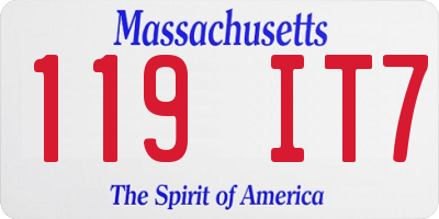 MA license plate 119IT7