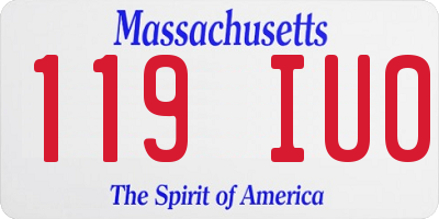 MA license plate 119IU0