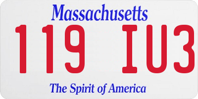 MA license plate 119IU3