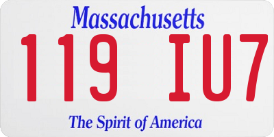 MA license plate 119IU7