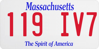 MA license plate 119IV7