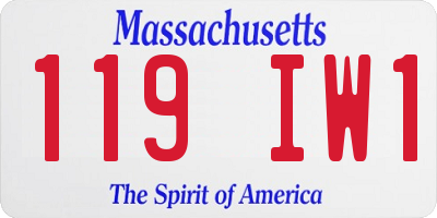 MA license plate 119IW1