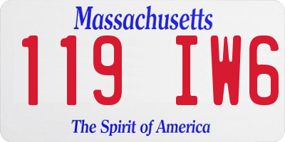MA license plate 119IW6