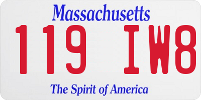 MA license plate 119IW8