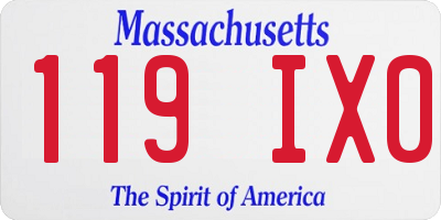 MA license plate 119IX0