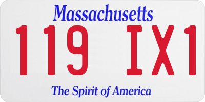 MA license plate 119IX1