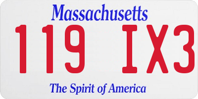 MA license plate 119IX3