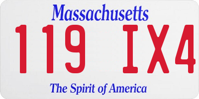 MA license plate 119IX4