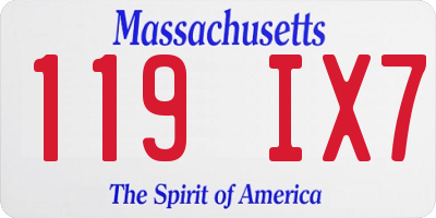 MA license plate 119IX7